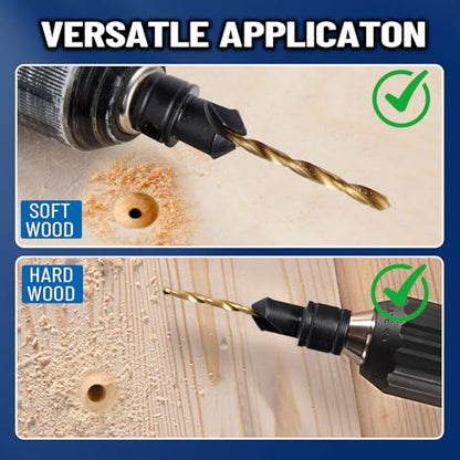 shengbenhao 23Pcs Countersink Drill Bit Set #4#6#8#10#12 Adjustable - style: 23PCS