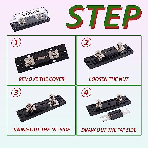 70 Amp ANL Fuse Holder 0/2/4 Gauge Fuse Block with 70A ANL Fuses for Car Audio Truck DIY (2 Pack) - size: 70 A