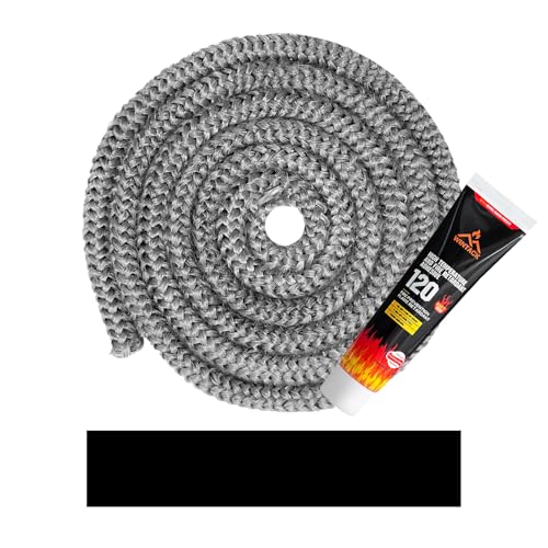 Wood Stove Gaskets, Gasket Rope Replacement for Woodstoves and Fireplaces Door Seal, High Temperature Resistant Fiberglass Gasket Kit, Size 1/2"(12mm), Length 72", Grey Color - size: 1/2 Inch