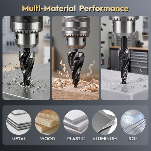 3PCS Step Drill Bit Set - Titanium Four Spiral Flute HSS Step Bit - color: 3PCS Four Spiral-NEW