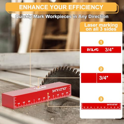 Setup Blocks Woodworking, Setup Blocks Height Gauge Set, 16 PCS Setup Blocks with Set Up Blocks for Woodworking, Case, Square Ruler, Aluminum Setup Bars for Router and Table Saw Accessories