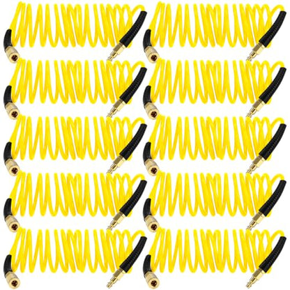 Flutesan 10 Pack 1/4 in x 10 ft Recoil Air Hose with Quick Coupler, Yellow - color: Yellow