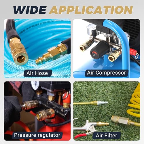 Brass 1/4 '' Air Coupler Plug Kit Air Compressor Fitting 15pcs - style: 15PCS 1/4" Female Plug