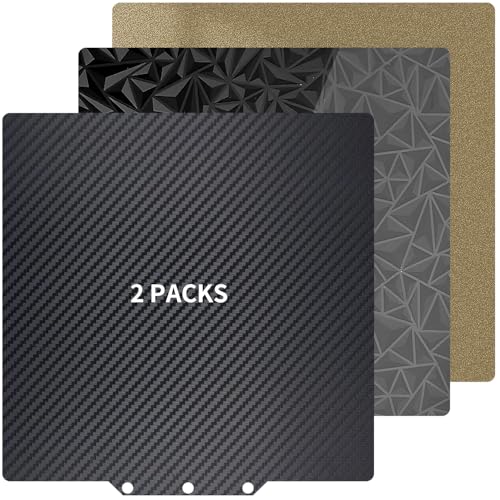 2 Packs 235x235mm Build Plate for Adventurer AD5X/5M/5M Pro, Smooth Diamond PEO +Carbon Fiber PET Spring Steel Flexible PEI Sheet Platform for Ender 3/3 Pro/3S1/3 V2, CR 20/CR 20 Pro, Ender 5/5 Pro - size: 235x235mm-2pcs