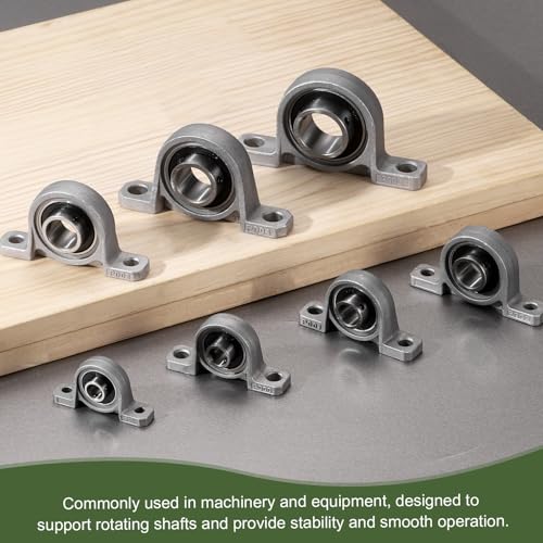 uxcell KP000 Pillow Block Bearing 3/8" (10mm) Zinc Alloy Steel 4Pcs - size: KP000 (3/8" Bore)