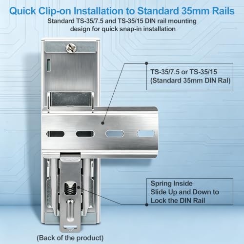 NDR-120-24 24V DC Power Supply NDR 120W 24V 5A DIN Rail Power Supply Switch, AC to DC Switching Converter, 110-240V AC Input to DC 120W 24V 5Amps Output, Industrial DIN Rail Power Supplies