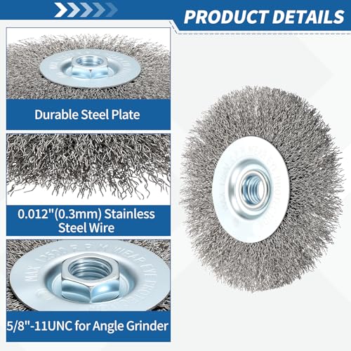 4.5" Wire Brush for Angle Grinder with 5/8"-11 Arbor