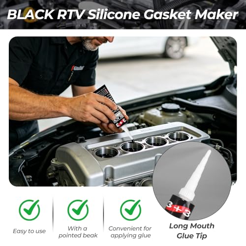 3.5oz*2Pcs Black RTV Silicone Gasket Maker