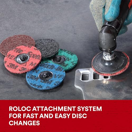 Scotch-Brite Precision Surface Conditioning Disc, Roloc TR, Very Fine, Ceramic, Nonwoven Fiber, Easy Change, 2 in, 25/Inner, 100/Case, Dispenser Pack - size: 2 in