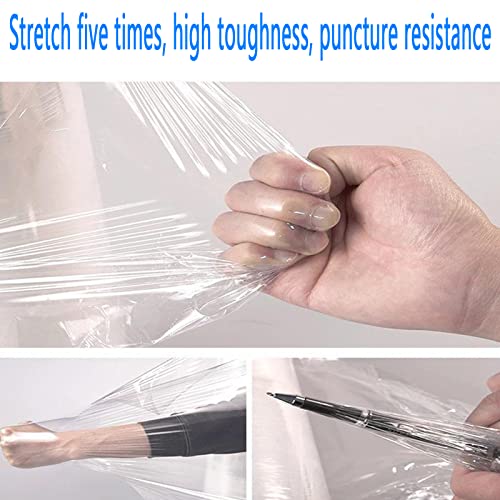 2 Pack Stretch Wrap Film with Winding Handle, 80 Gauge Shrink Wrap roll, 5" x 1000' Stretch Wrap Roll, Plastic Wrap for Moving, Packing Wrap Industrial Strength, Clear Plastic Pallet Shrink.