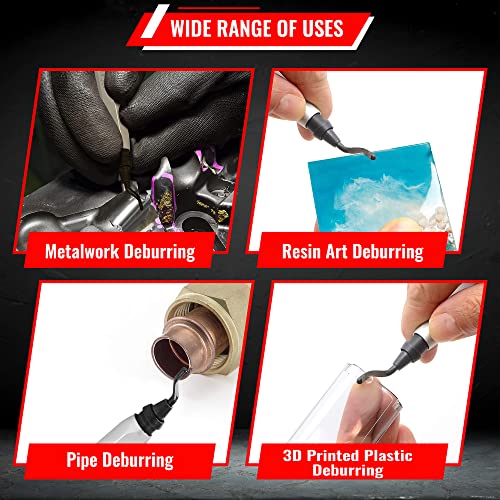 AFA Tooling Deburring Tool, 16 Blades, Silver CNC Anodized Aluminum Handle - style: 16 Mixed Blades Kit