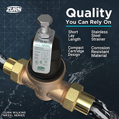 Zurn Wilkins 1-NR3XLDU 1" NR3XL Pressure Reducing Valve with Double Union FNPT Connection - size: 1 Inch