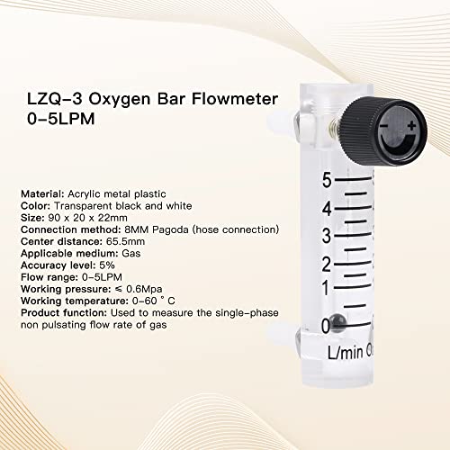 Oxygen Rotameter | Flow Range: 0-5 LPM | with Flow-Control Knob