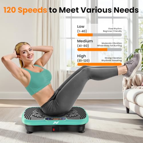 AXV Vibration Plate Exercise Machine Fitness Platform Body Vibrating Board - color: SLIM.GREEN