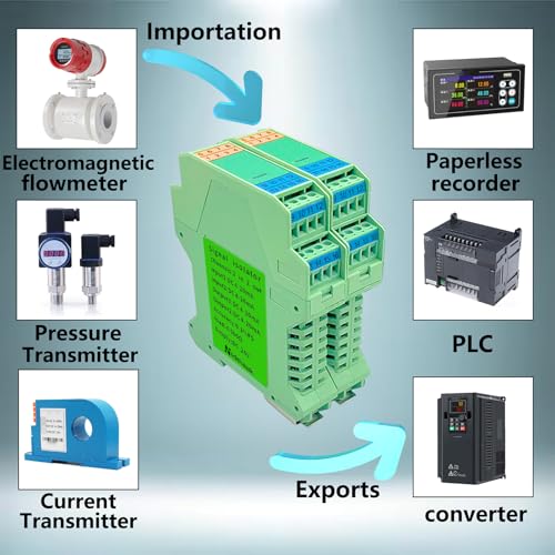 Signal Isolator DC 24V,PLC Detect Signal Conditioner,Module Analog Output(2 in 2 Out 4-20mA Turn 4-20mA) - color: 2 input and 2 output