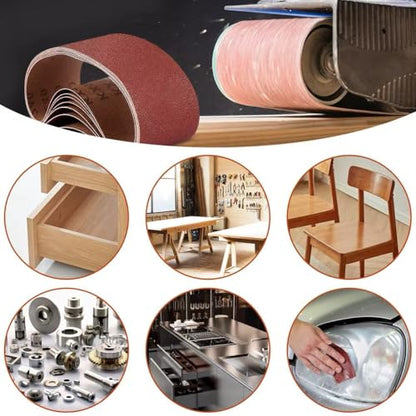 4 x 24Inch Aluminum Oxide Sanding Belts,5Each of 40 80 120 240 Grits,20 Pcs - size: 4*24