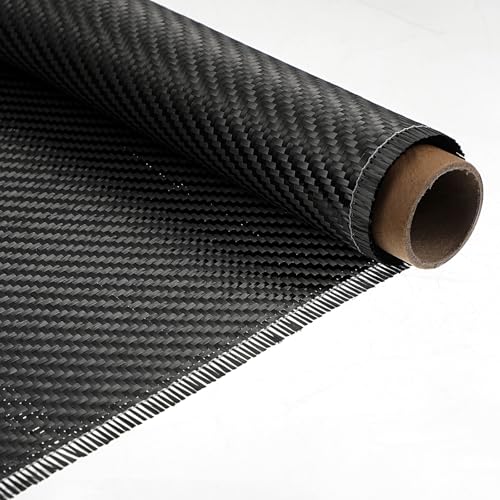 10ft x 12 Inch Carbon Fiber Fabric, 3K 220g 2x2 Twill Weave Cloth for Structural Reinforcement on Cars, Boats, Concrete Walls and DIY Repair, Black (1 Roll)