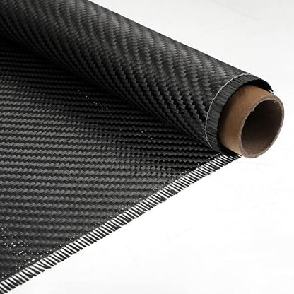 10ft x 12 Inch Carbon Fiber Fabric, 3K 220g 2x2 Twill Weave Cloth for Structural Reinforcement on Cars, Boats, Concrete Walls and DIY Repair, Black (1 Roll)