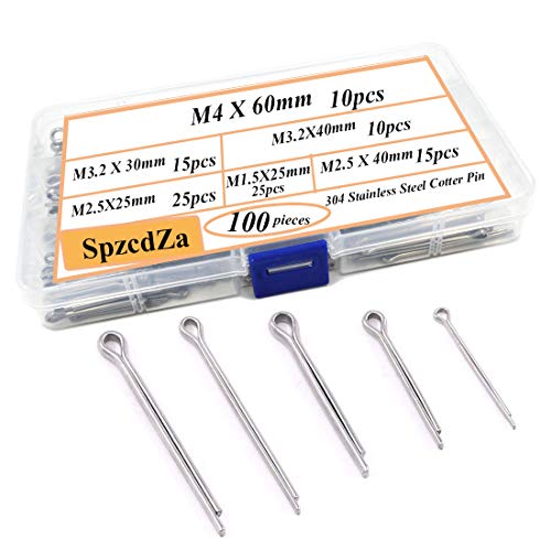 100pcs 304 Stainless Steel Cotter Pin Clip Key Fastner Fitting Assortment Kit for Automotive Mechanics Small Engine Repair，Automotive, Mechanics, Car Garage, Power Equipment, Cars, Trucks Law - size: 100pcs Cotter Pin Assortment Kit