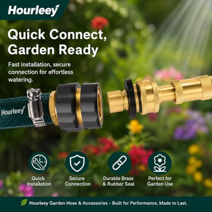 Hourleey Garden Hose Quick Connector, 3/4 Inch Male and Female Garden Hose Fitting Quick Connector, 6 Set - size: 6 Set