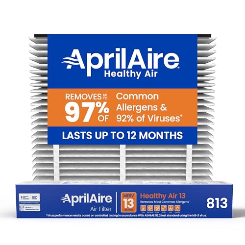 AprilAire 813 Replacement Filter for AprilAire Whole House Air Purifier 2025FG - MERV 13, Healthy Home Allergy, 20x25x4 Air Filter (Pack of 1) - style: Healthy Air 13