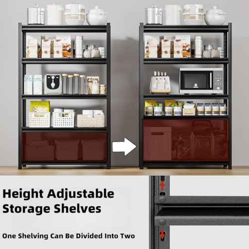 5-Tier Heavy Duty Garage Shelving, 5,000 lbs Capacity Adjustable Metal Storage Shelving Unit for Garage, Basement, Warehouse & Workshop, 62" W x 24" D x 84" H - size: 5T 62 "W x 24 "D x 84 "H