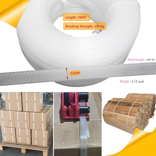 PP Banding Strapping Kit, Heavy Duty Pallet Strapping Package Kit - color: White