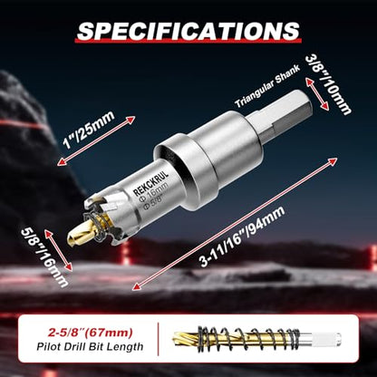 5/8" (16mm) TCT Carbide Hole Saw Kit for Metal - size: 16mm | 5/8"