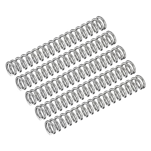 uxcell Compression Spring, 5Pcs 304 Stainless Steel, 5mm OD, 0.8mm Wire Size, 40mm Free Length, Silver Tone - size: 0.8mmx5mmx40mm