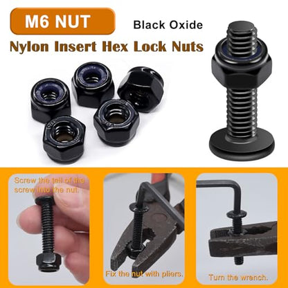 weideer 30pcs M6 x 30mm Nuts and Bolts Kit, Stainless Steel 18-8 (304) Flat Head Hex Socket Cap Furniture Bolts,Nylon Insert Hex Lock Nuts with Hex Spanner K-182 30pcs - size: M6x30mm, style: Flat Head Hex