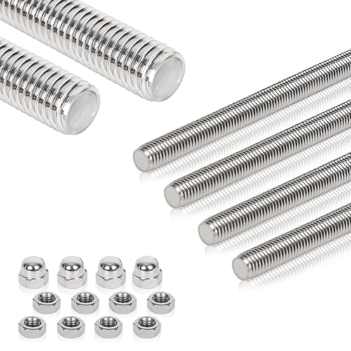 4 Pcs 304 Stainless Steel M6 Threaded Rod,12"(305mm) - size: M6x305mm