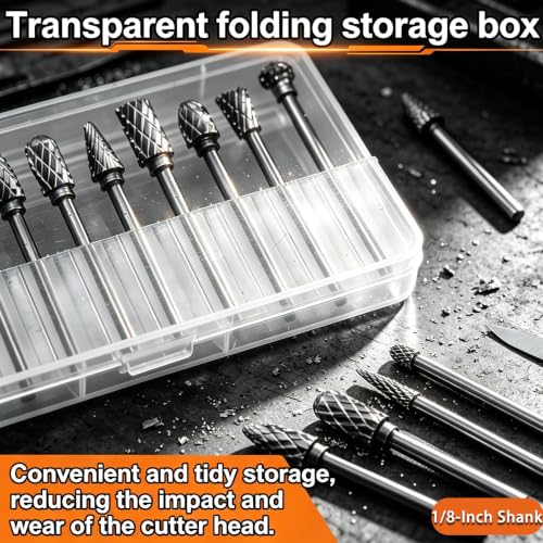 10PCS Tungsten Carbide Rotary Burr Set with 70PCS Sanding Drums, Rotary Tool Accessories, 1/8" Shank Double Cut Die Grinder Bits for Dremel, Wood Carving, Metal Engraving, Grinding & Polishing - color: 80PCS-5 STYLES