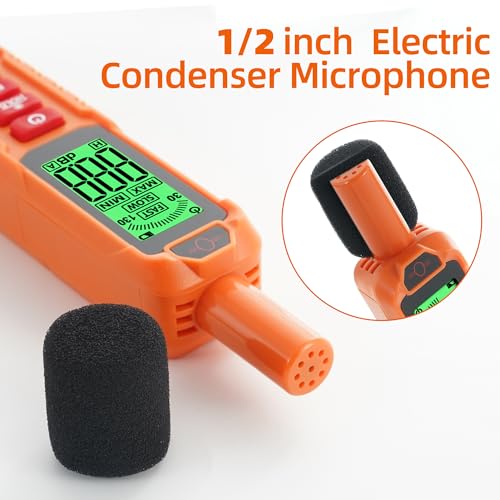 Decibel Meter, XIAOCETOOL®, Noise Decibel Reader, Sound Level Meter – Range 30-130dB, Max/Min, A-Weighted, with Backlit LCD Screen, Data Hold, Fast/Slow, for Home, Outdoor & Noisy Neighbors