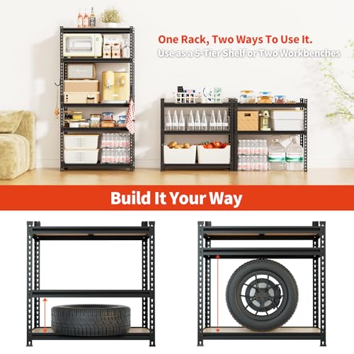 DYNALOAD 2000 lbs Heavy Duty Garage Shelving, 5-Tier, 36" W x 12" D x 72" H - color: 2000lbs, size: 36"W x 12"D x 72"H
