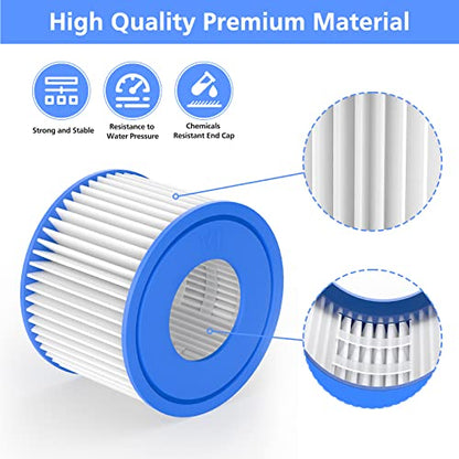 Hot Tub Filter Cartridge Size VI Compatible with Lay-Z-Spa, Coleman SaluSpa 90352E 58323, 6 Pack - size: 6 Pack