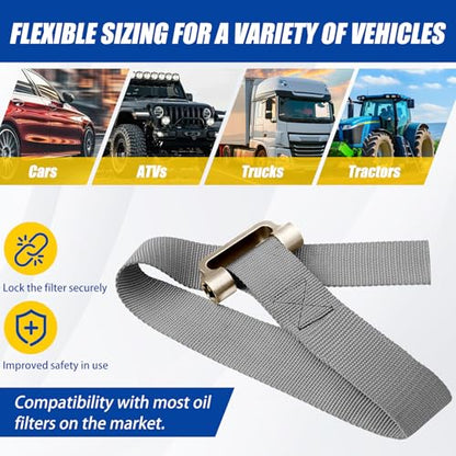 Eudaimonia Oil Filter Strap Wrench, Adjustable Strap Wrench Heavy Duty