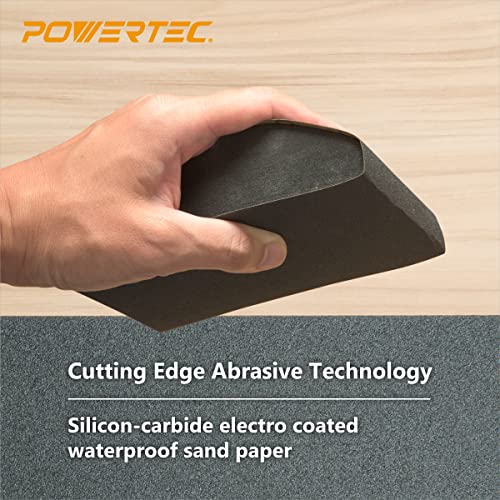 POWERTEC 471001 Wet Dry Sandpaper, Assorted Grit, 9" by 3.6", 36 PK, 4 of each400/600/800/1000/1200/1500/2000/2500/3000 - style: 36PK - 9 Assorted Grits