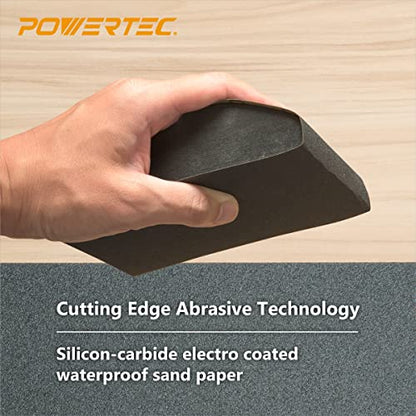 POWERTEC 471001 Wet Dry Sandpaper, Assorted Grit, 9" by 3.6", 36 PK, 4 of each400/600/800/1000/1200/1500/2000/2500/3000 - style: 36PK - 9 Assorted Grits