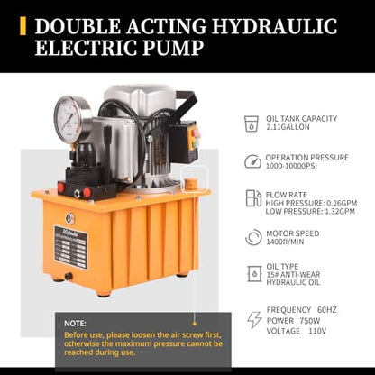 Electric Driven Hydraulic Pump,110V Double Acting Manual Valve