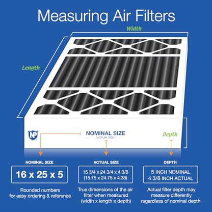 Nordic Pure 16x25x5 Honeywell/Lennox Replacement MERV 8 Air Filter 2 Pack - style: MERV 8 Pure Carbon