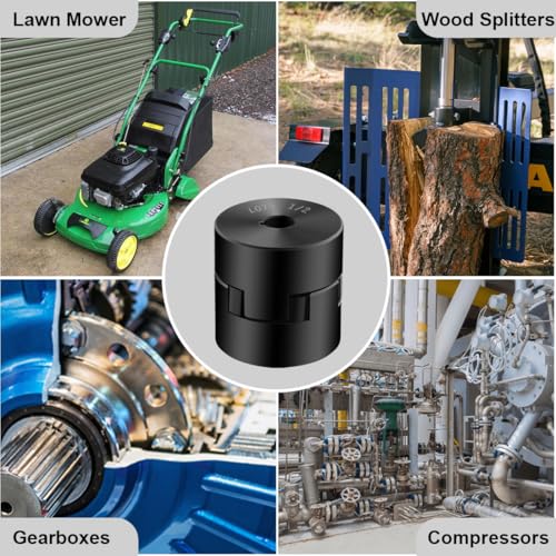 1/2" to 3/4" L075 Flexible 3-Piece L-Jaw Coupling Coupler Set & Rubber Spider for Log Wood Splitter Hybrid Equipment