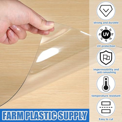 Pushglossy Clear Polycarbonate Greenhouse Panels, 20x2 ft 40 Mil UV Proof