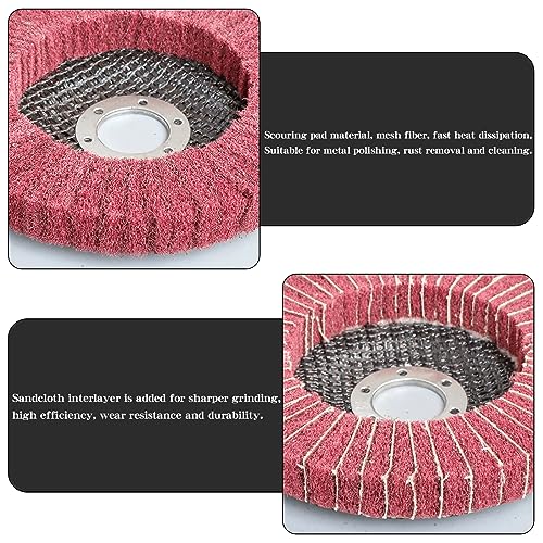 FPPO 5Pcs 4.5" x 7/8" Nylon Fiber Flap Disc Polishing Grinding Wheel,Scouring pad Buffing Wheel for Angle Grinder, Polishing Tools (Grit 320) - style: grit 320