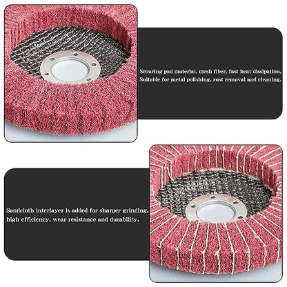 FPPO 5Pcs 4.5" x 7/8" Nylon Fiber Flap Disc Polishing Grinding Wheel,Scouring pad Buffing Wheel for Angle Grinder, Polishing Tools (Grit 320) - style: grit 320