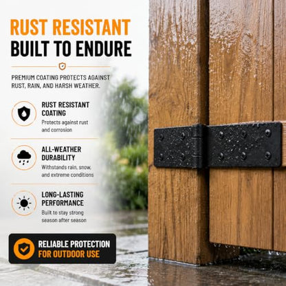 Fence Hinges for Outdoor Wood Gates Heavy Duty,270°Solid Folding Butt Hinges, Rust-Resistant (3 Pack) - size: Hinges Heavy Duty 3Pcs