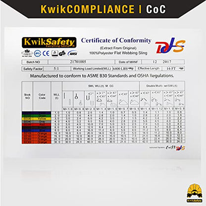 KwikSafety - Charlotte, NC - Mighty Sumo 2”x 8’ Poly Web Sling Lifting Strap Construction ASME OSHA / 6400lbs Vertical 5100lbs Choker 12800lbs Basket/Rigging Moving Towing Hoisting Gear - size: 2"x8' | 6400 lbs