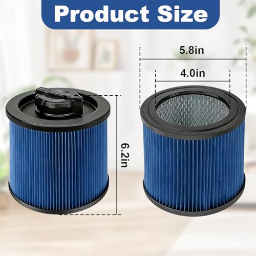 2 Pack DXVC4002 Cartridge Filters for DEWALT DeWalt Wet/Dry Vac Cleaner