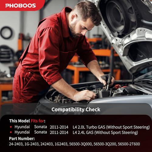PHOBOOS Manual Steering Rack and Pinion Fit for Hyundai Sonata - size: 24-2403