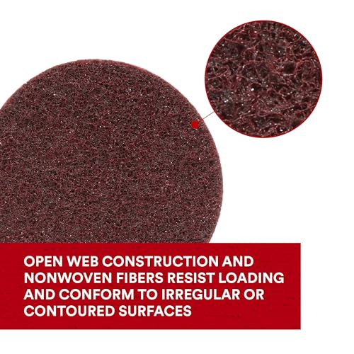 3M Scotch-Brite Surface Conditioning Disc for Sanding – Metal Surface Prep – Hook and Loop – Aluminum Oxide – Very Fine Grit – 5” diam. – Pack of 10