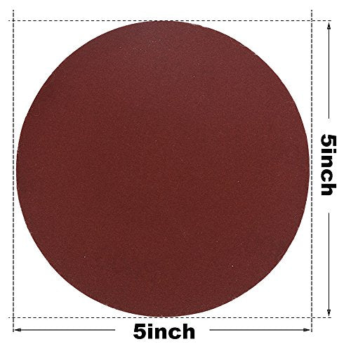 HIFROM 5 Inch Sanding Discs NO-Hole Hook and Loop 400 Grit Sandpaper Aluminum Oxide Random Orbital Sander Pads (60-Pack) - size: 400 Grit, 60pcs